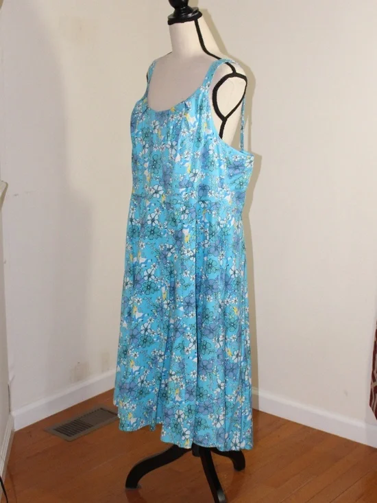 Disney, Torrid Alice in Wonderland Aqua Blue Floral Strappy Dress - Picture 3 of 11